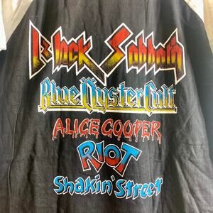vintage 1980 ALICE COOPER BLACK SABBATH baseball jersey 3/4 sleeve tee shirt L